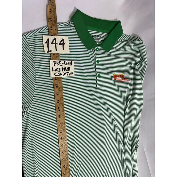 Nike Golf Polo Green Stripe Biltmore Club Crest Shirt Men’s XL Performance Fit - Picture 4 of 12